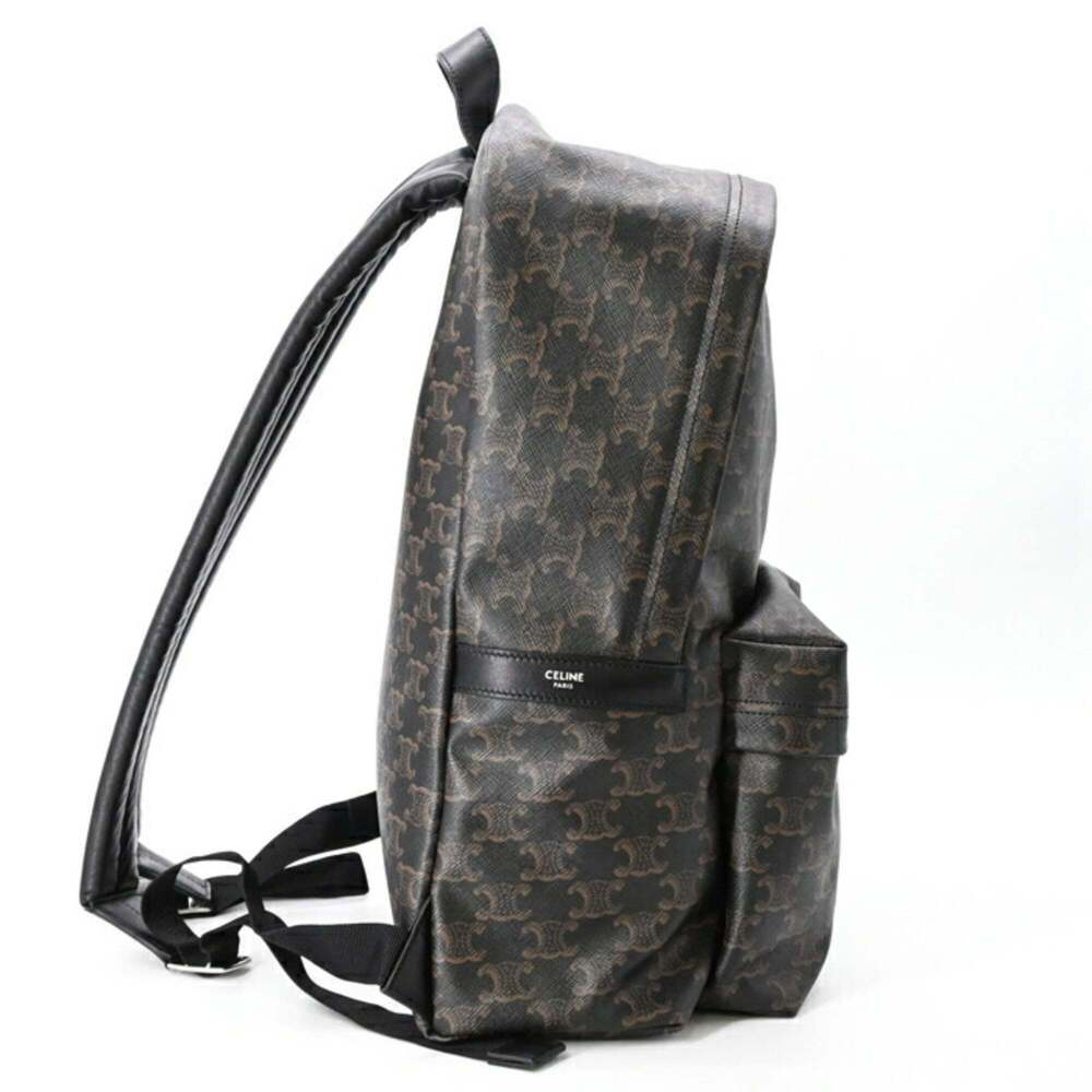 Celine Triomphe Medium Backpack, Black/Brown, 188… - image 4